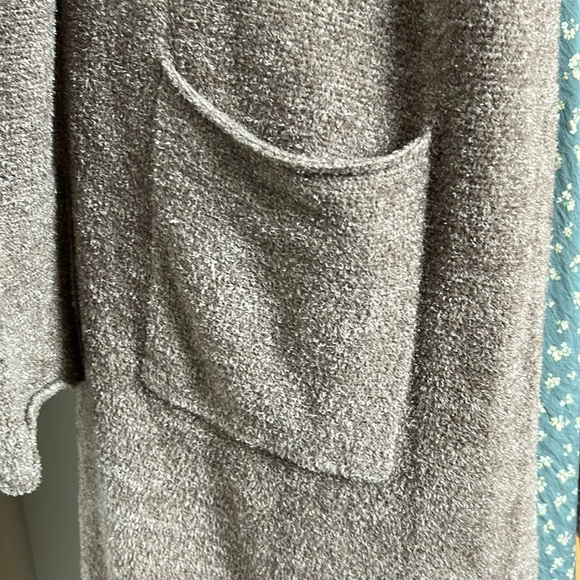 Barefoot Dreams Cozy Chic Lite Long Open Cardigan in Heather Cocoa Taupe… - Picture 4 of 11